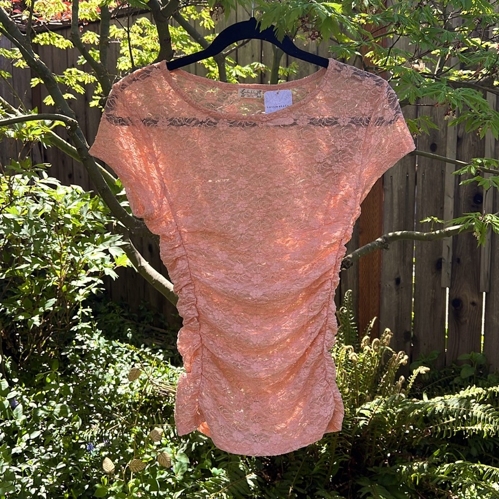 NWT Free People Intimately Keep it Simple Baby Lace Mesh Tee